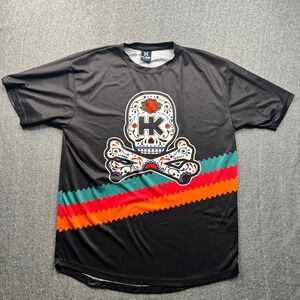 HK Army Paintball Jersey Mens 3XL Black Sugar Skull Graphic Short Sleeve Shirt